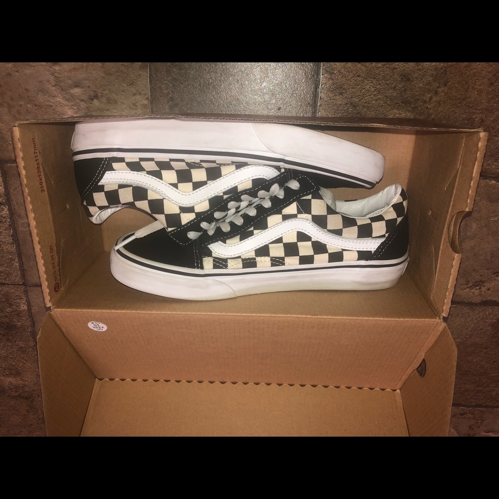 Black/White Checker Vans